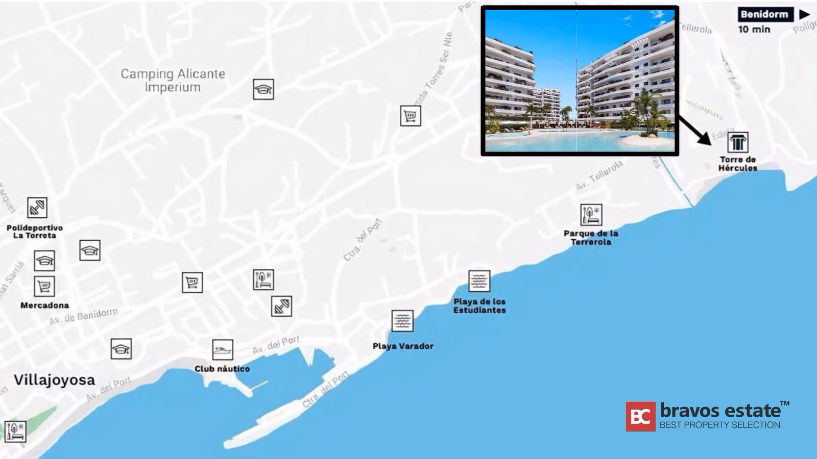 Apartamento Cerca del Mar de 3 Dormitorios en Villajoyosa - 10