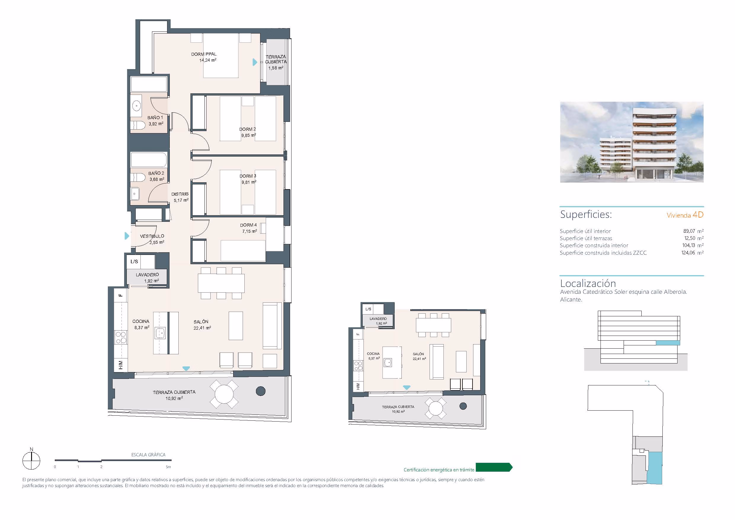 Апартаменты рядом с морем, 4 спальни в Аликанте · 121 m² - 5