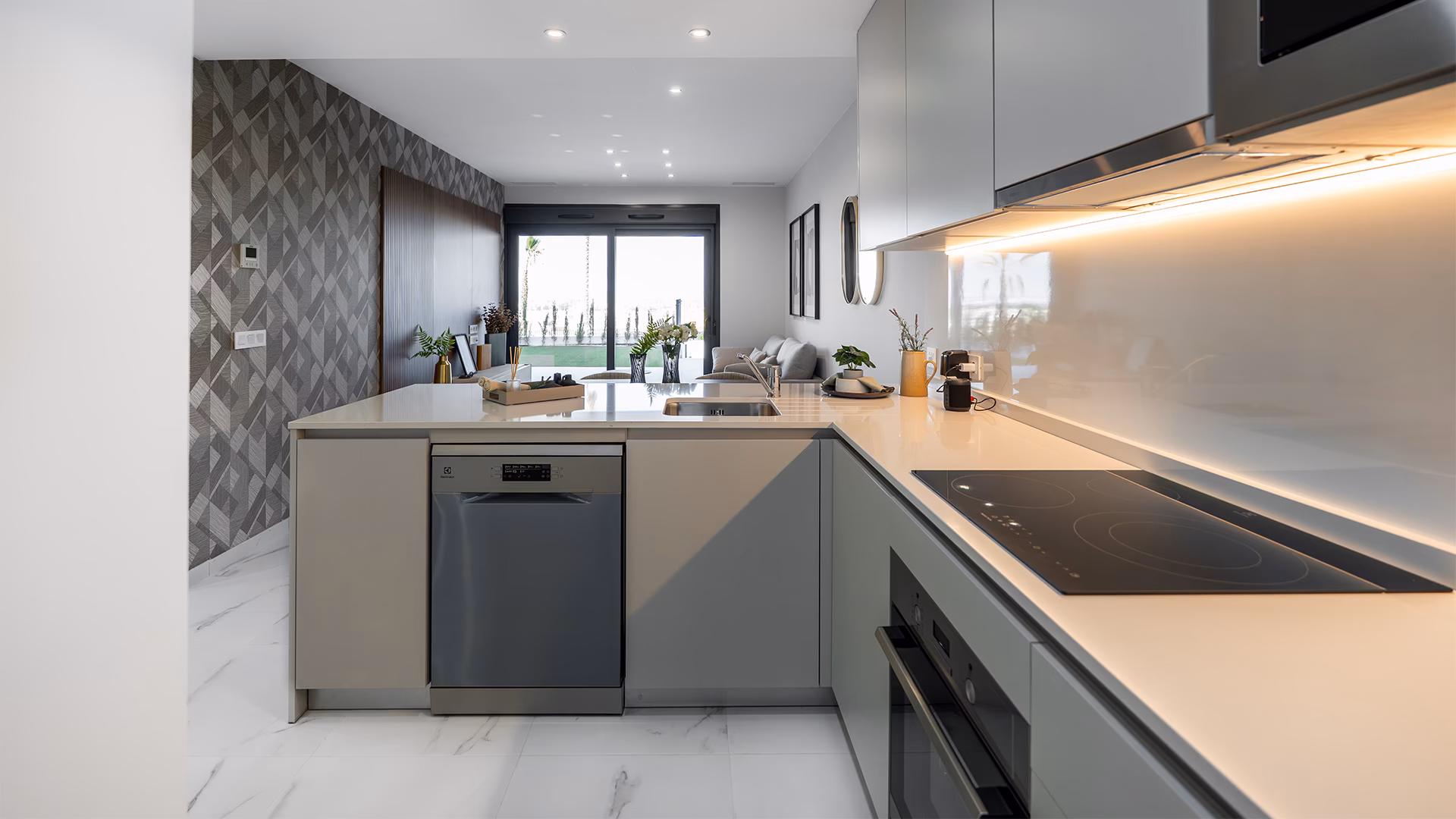 Detalle de cocina con isla