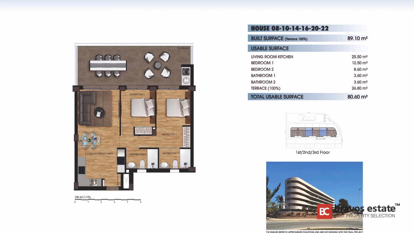 Beachside 2-Bedroom Apartment in Arenales del Sol · 89 m² - 12